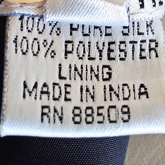 100% Pure Silk Mark & John By Gopal Black Beaded Cocktail Elegant Dress Sz Large - Picture 16 of 16